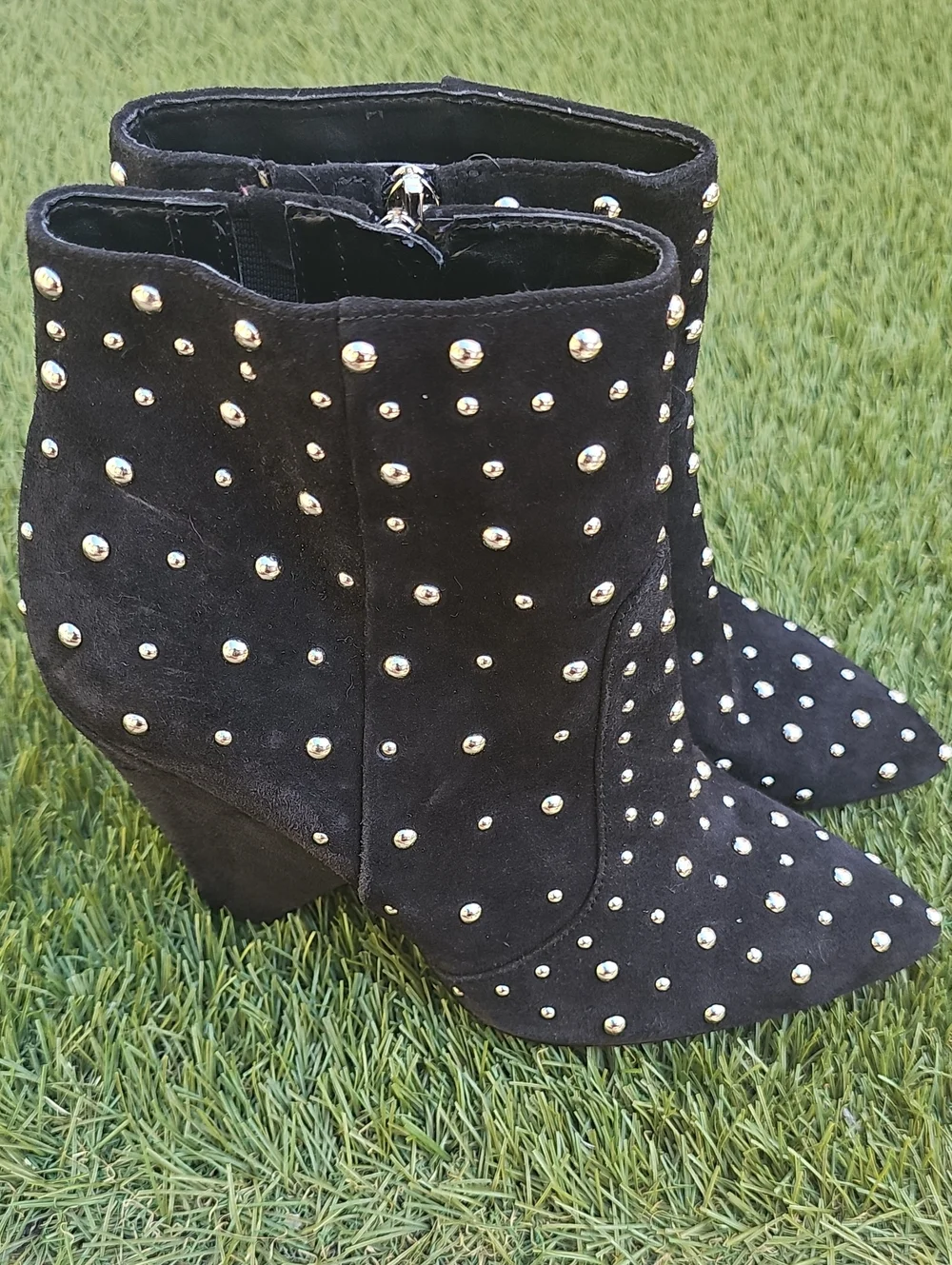 Sam Edelman Roya Black Studded Suede Ankle Boots